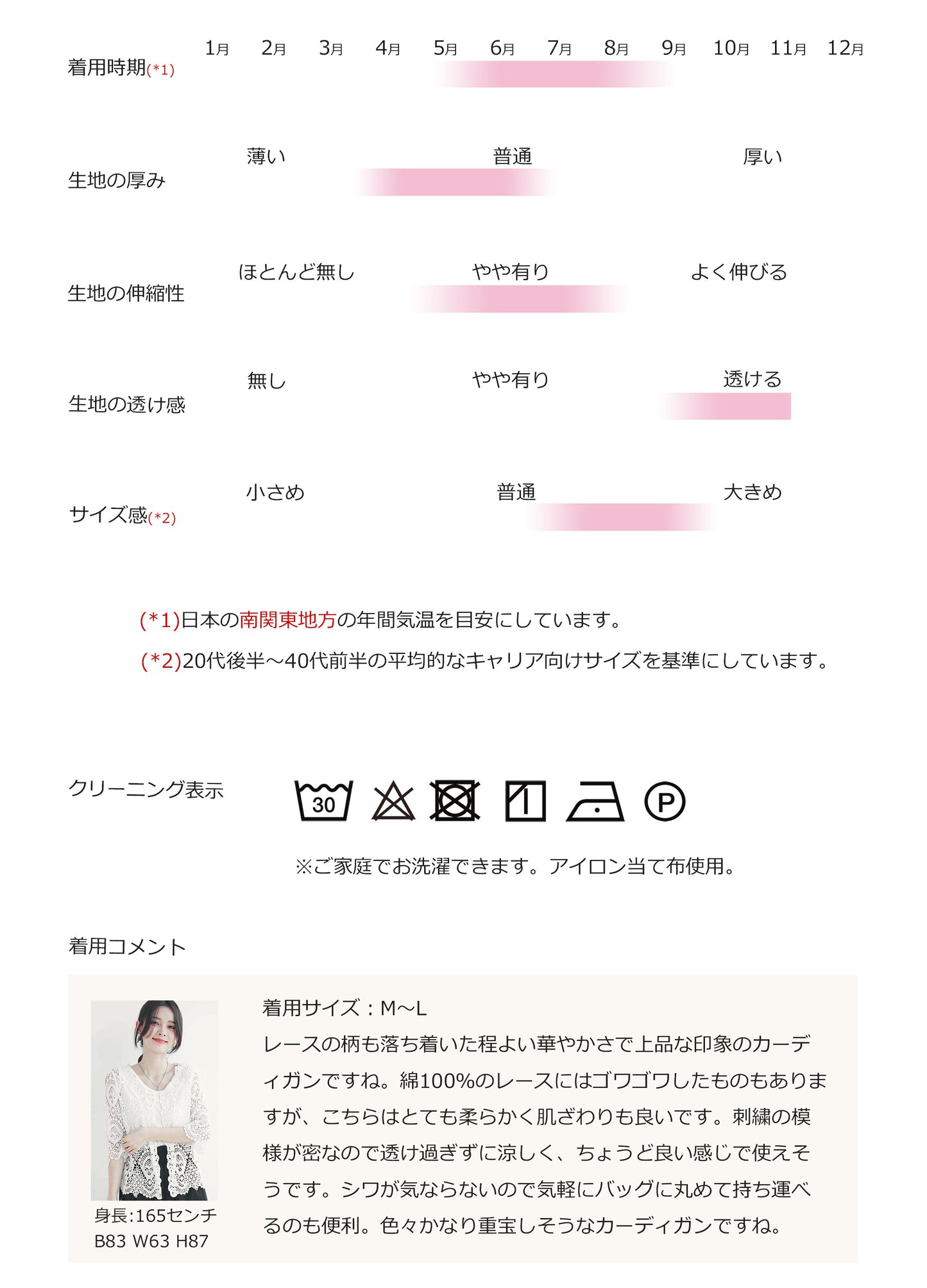 コットン100% クロシェレース サマーカーディガン 3カラー M~L