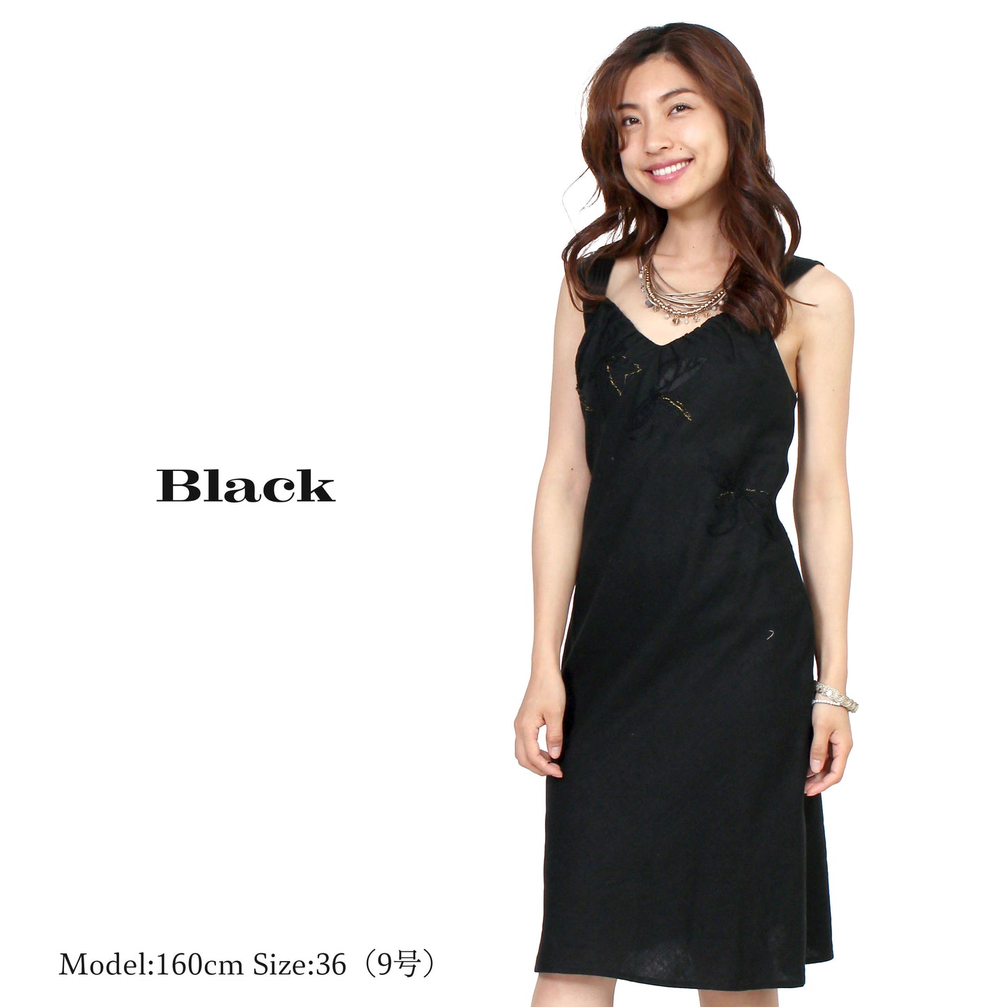 インポート 麻ワンピース BURRNS BAZAAR リネンサマーワンピース 2カラー