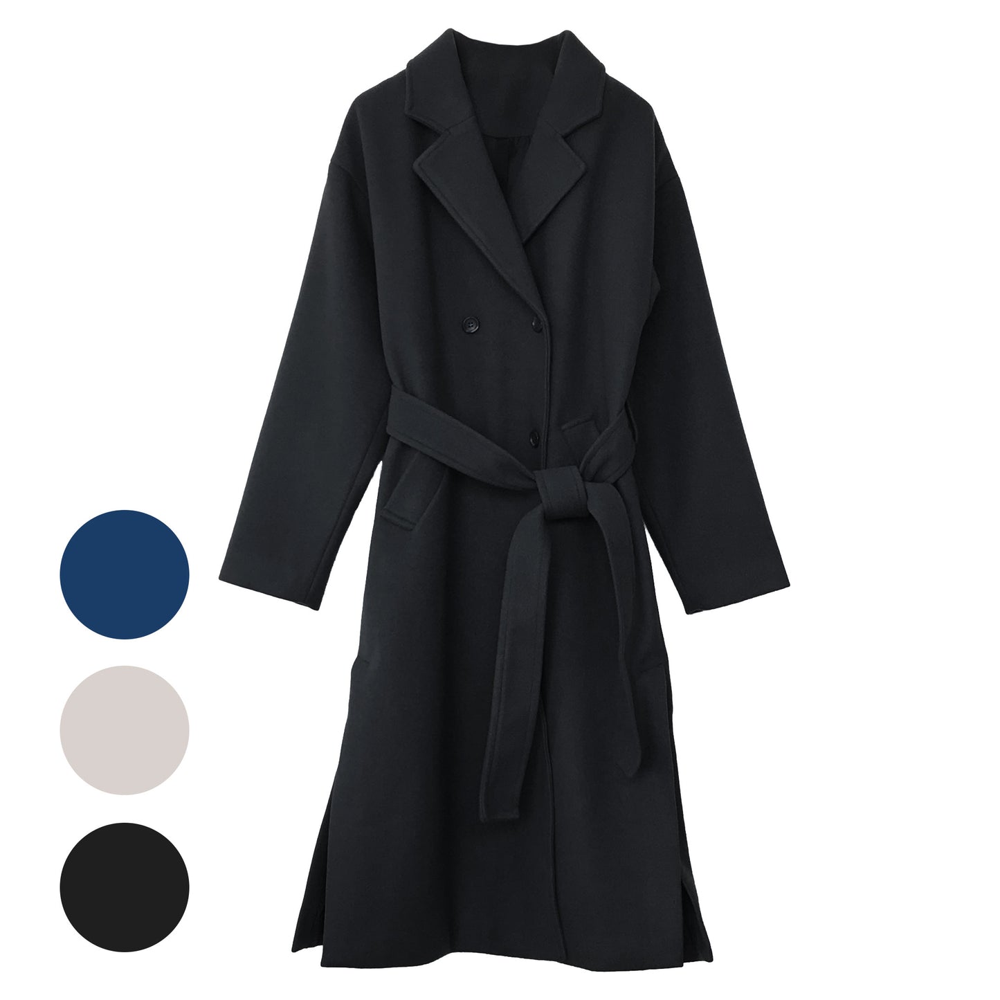 ウールライク素材 Wチェスターコート 3カラー M〜L