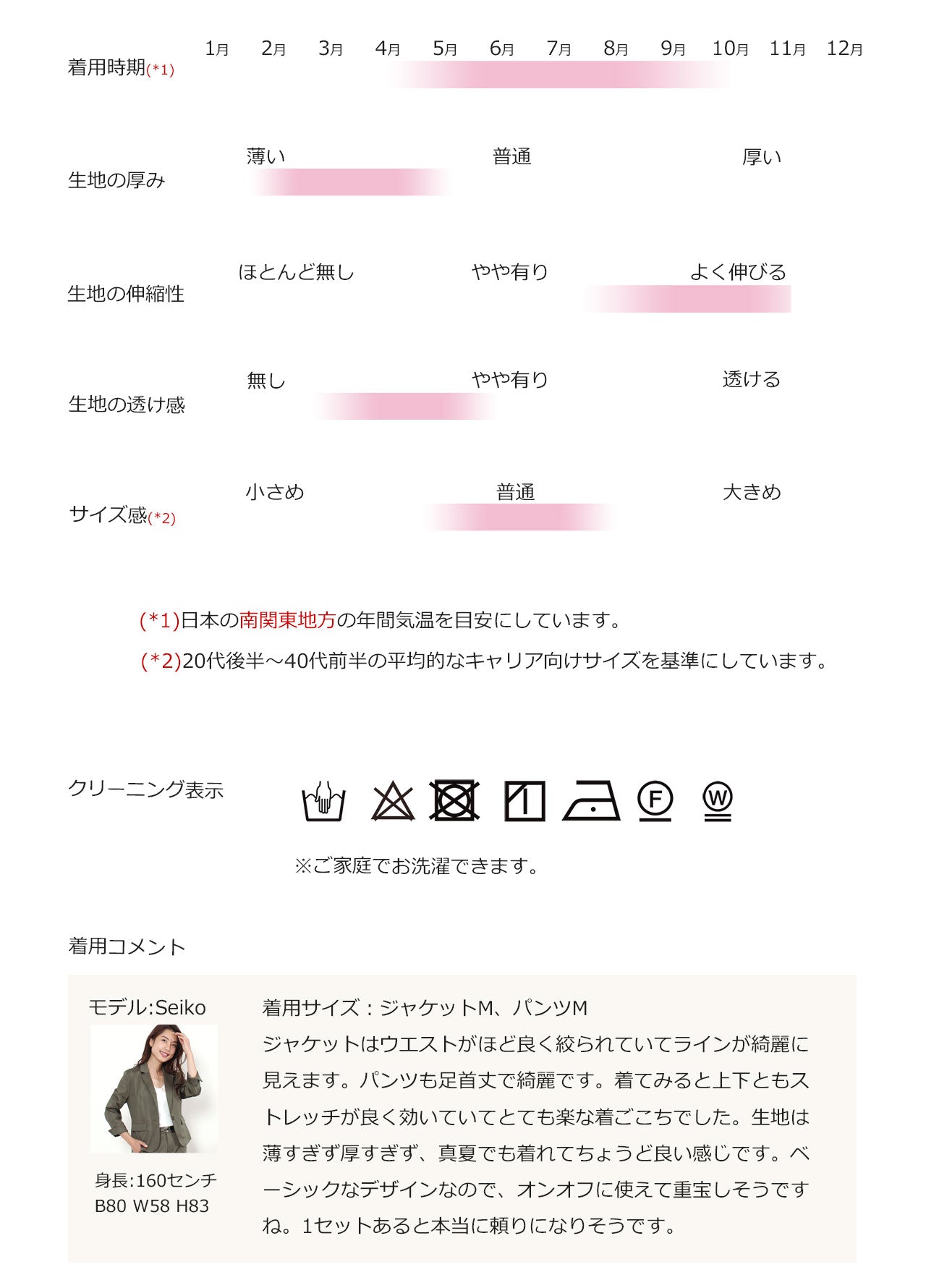 コットンストレッチ テーラード&パンツ セットアップスーツ 3カラー M