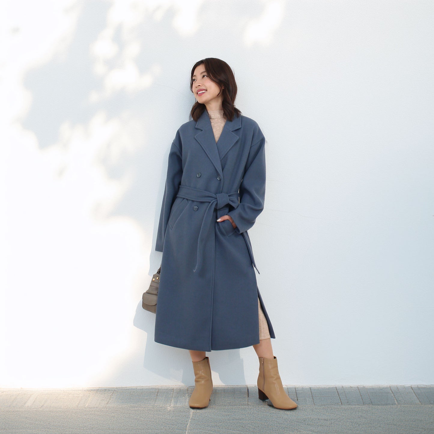 ウールライク素材 Wチェスターコート 3カラー M〜L