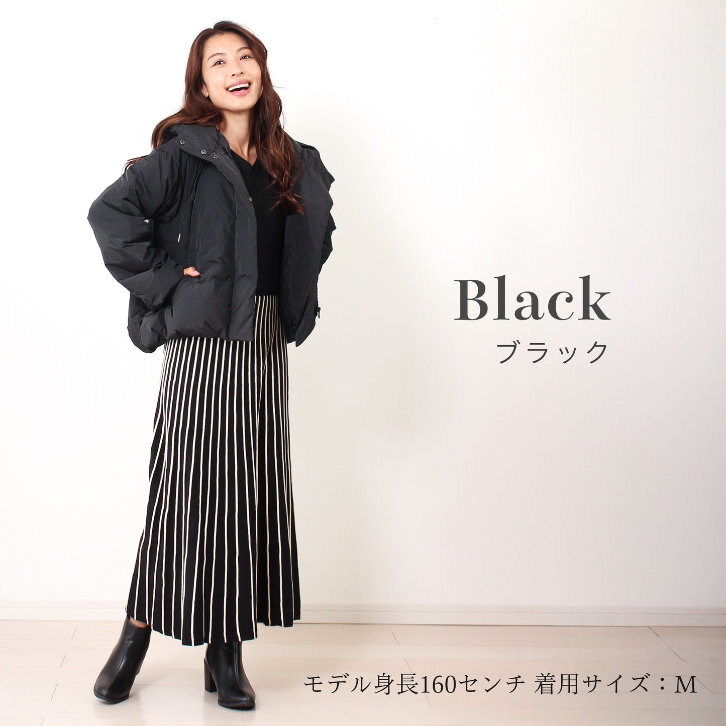 ショート丈フーディ中綿エコダウンジャケット 3カラー