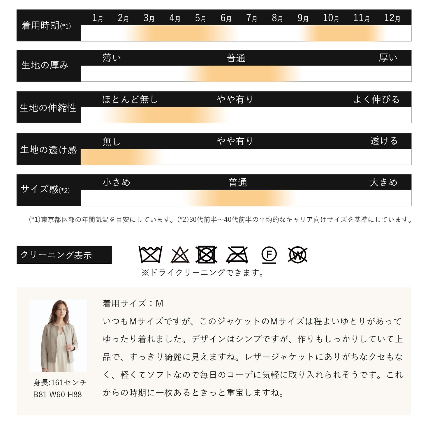 ノーカラーフェイクレザージャケット 2カラー M