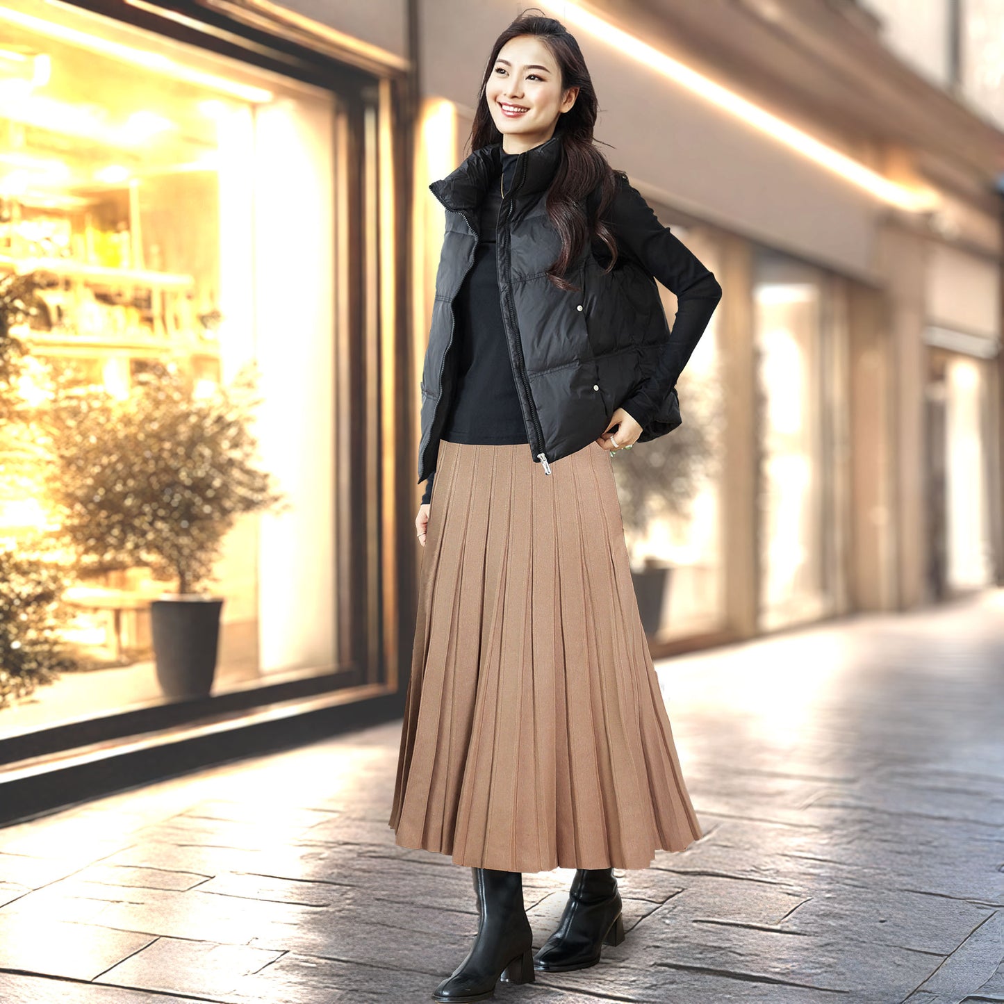 天然羽毛100％ 軽量＆極暖ダウンベスト M〜L