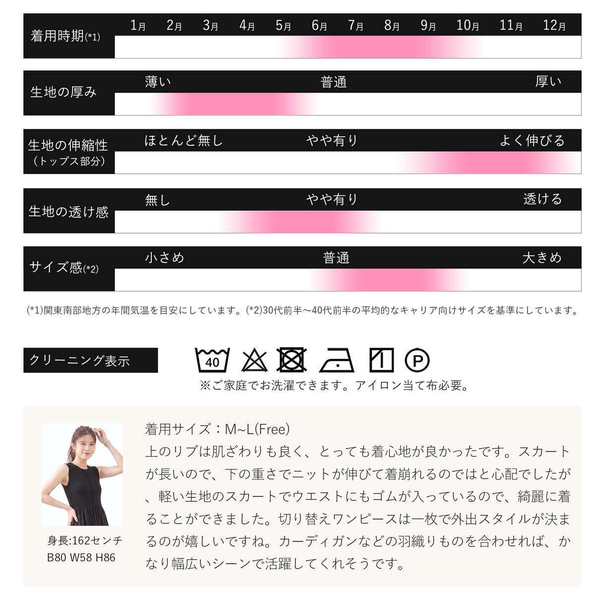 異素材切り替えミモレ丈フレアーワンピース 2カラー M～L 20