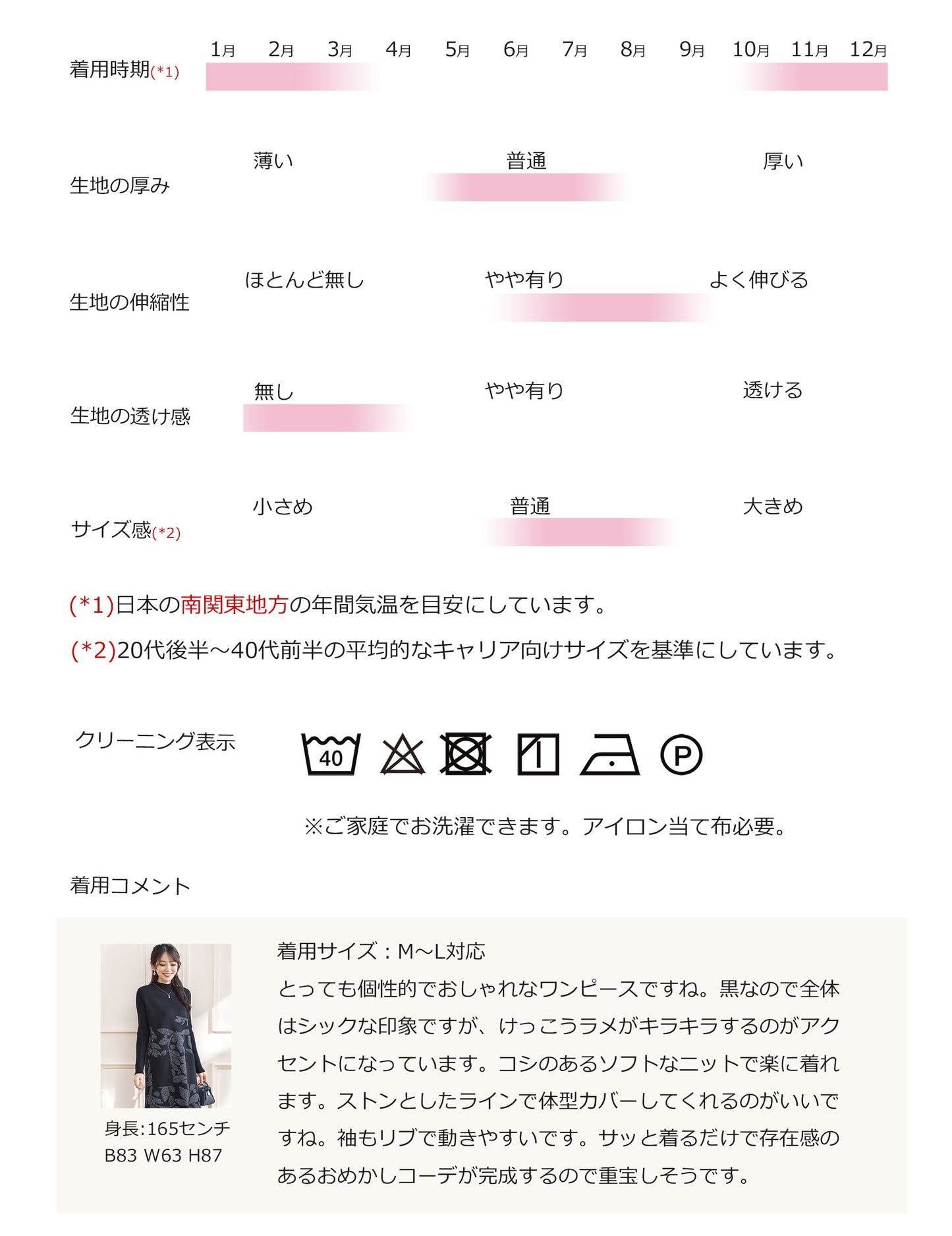 ラメ刺繍リーフ柄Aラインニットチュニックワンピース M〜L ブラック