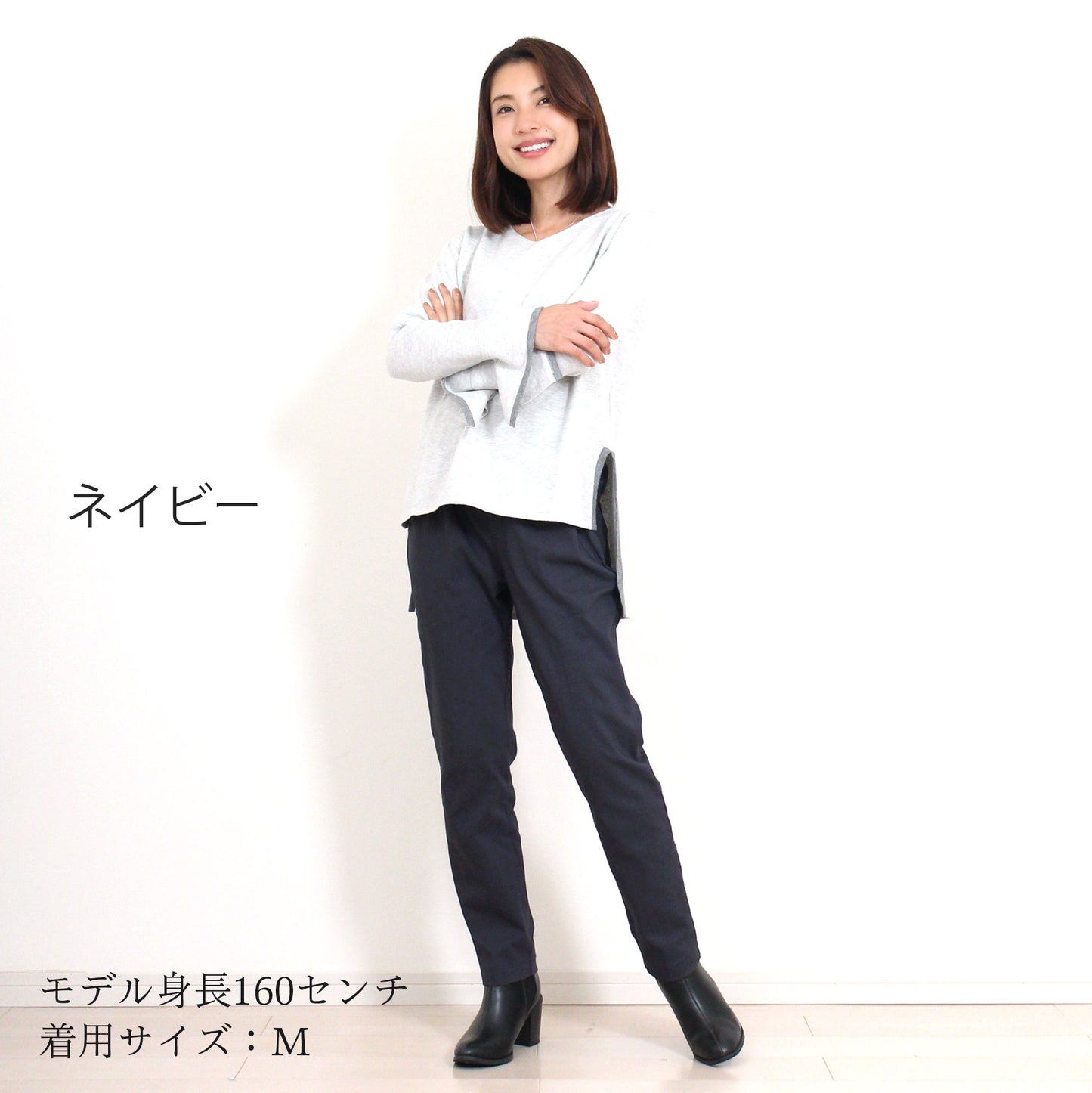 ストレッチツイルタックテーパードパンツ 5カラー S M L XL