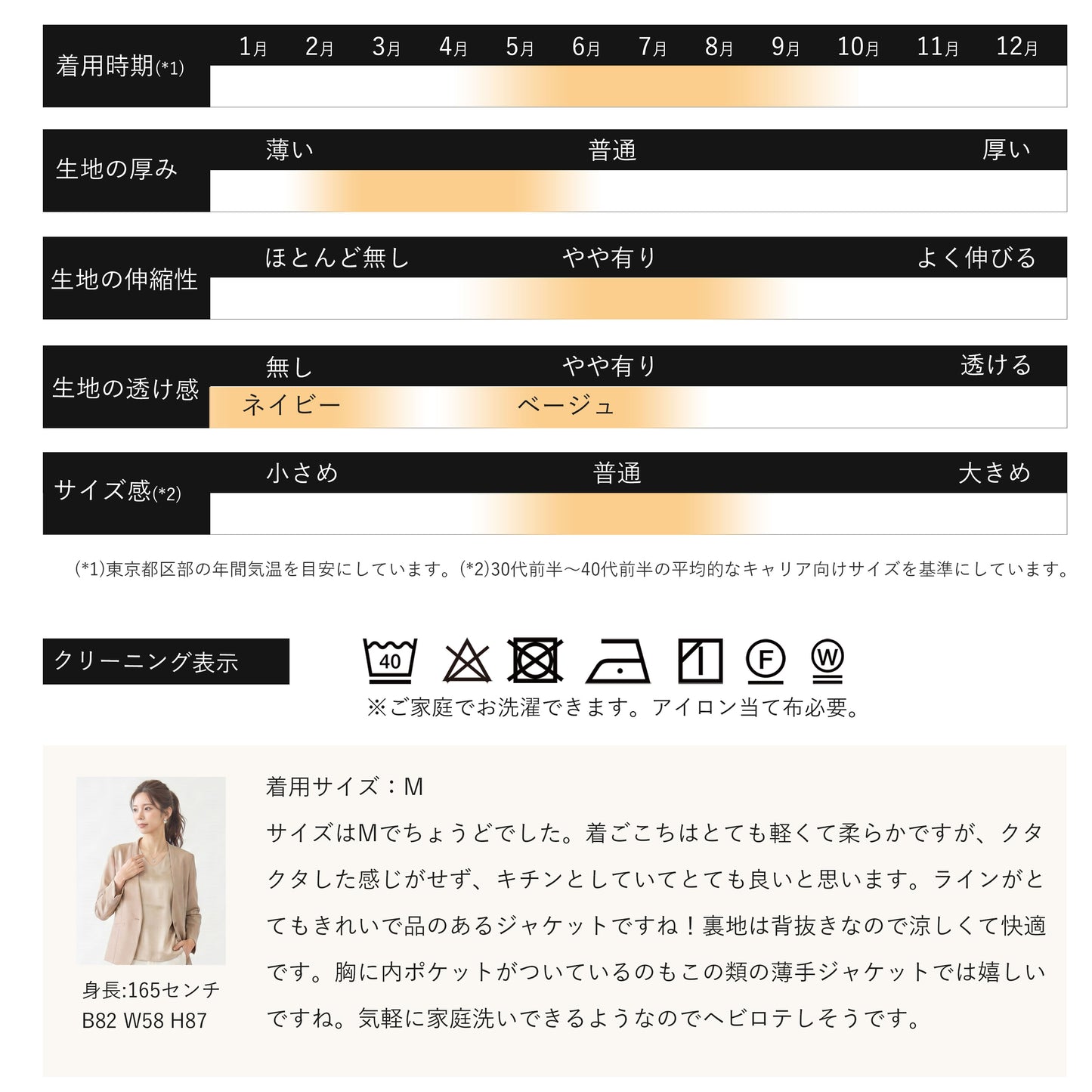 接触冷感オックス ワンボタンカラーレスジャケット S、M、L 20