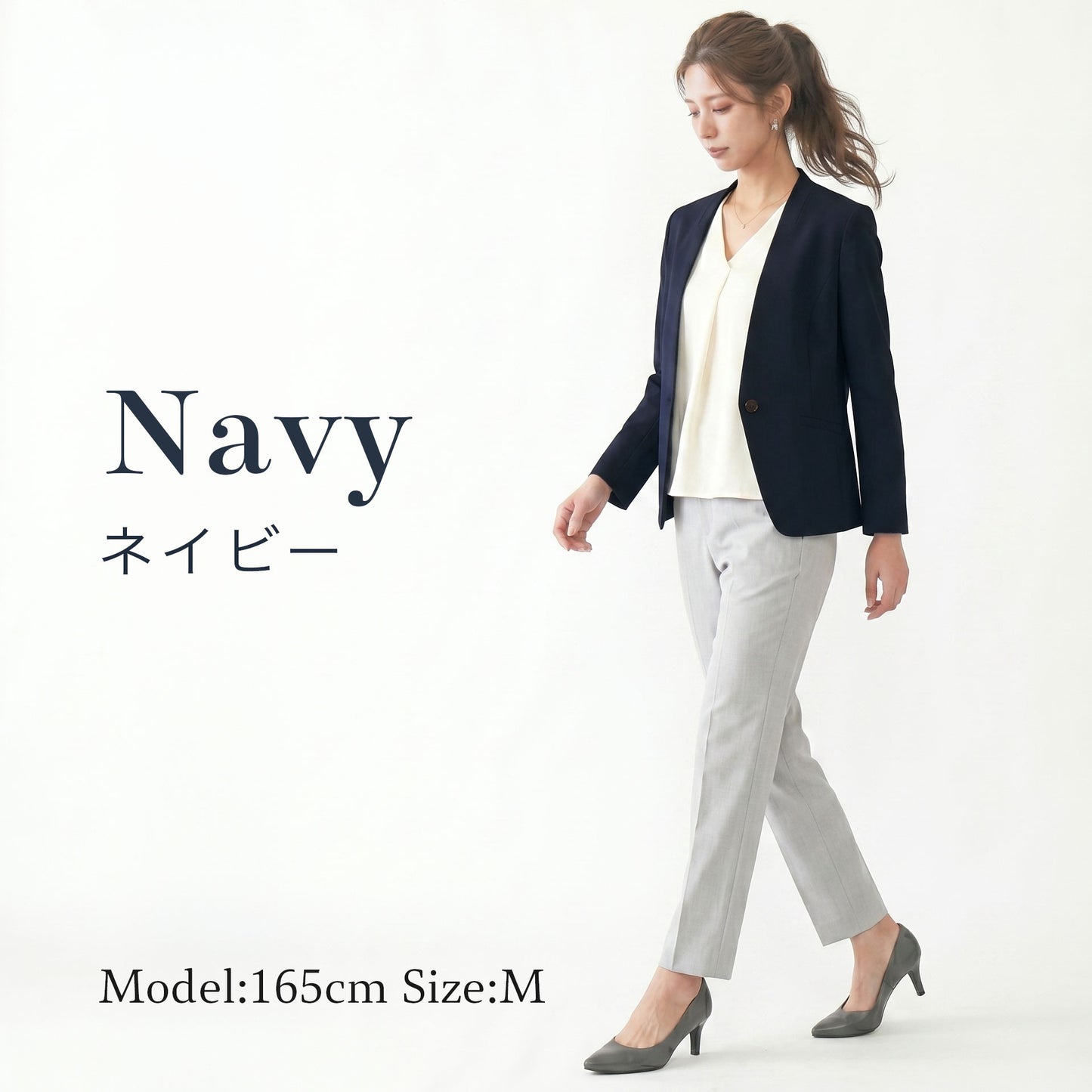 接触冷感オックス ワンボタンカラーレスジャケット S、M、L 9