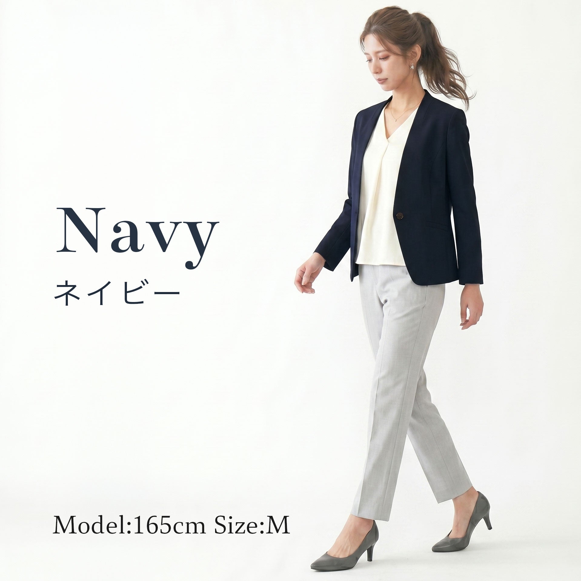 接触冷感オックス ワンボタンカラーレスジャケット S、M、L 9