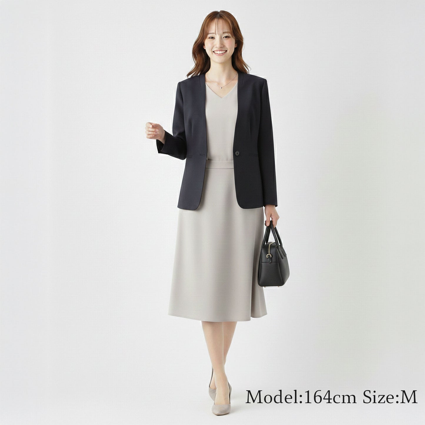 シャークスキン 一つボタンカラーレスジャケット 2カラー S・M・L