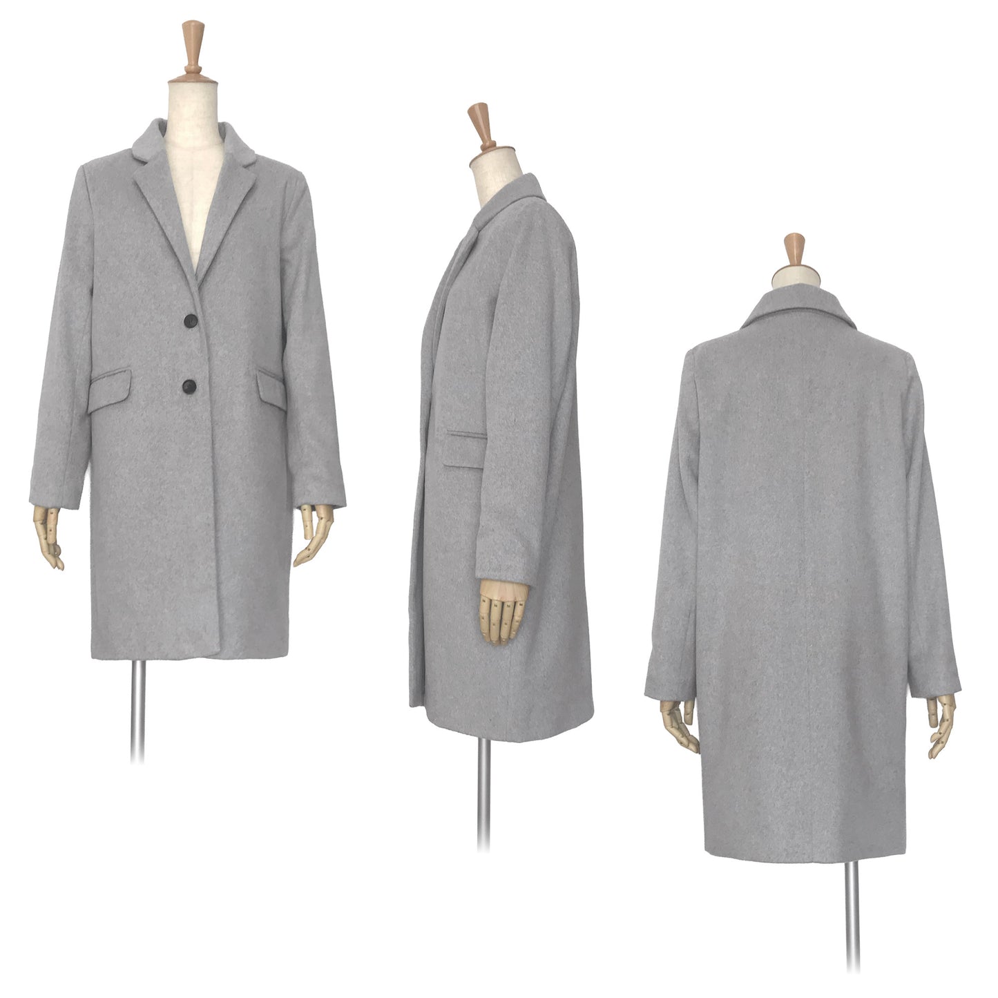 カシミヤタッチ フェイクウールチェスターコート M,L,LL 4カラー