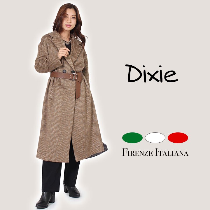 Dixie イタリア製 コート ベルト付き レディース チェスター